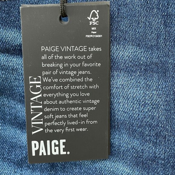 NWT PAIGE Stella High Rise Modern Straight Leg Soleil Destructed Jeans Womens 32 - Picture 13 of 16